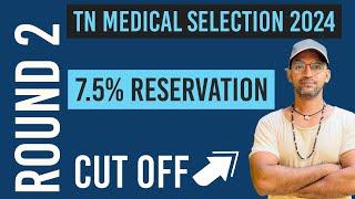 7.5% Reservation Round 2 Cut off marks 2024 | MBBS BDS Cut off 2024