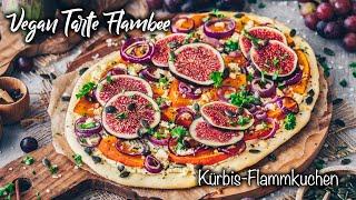 Veganer Flammkuchen mit Kürbis und Feigen  Einfach + lecker!