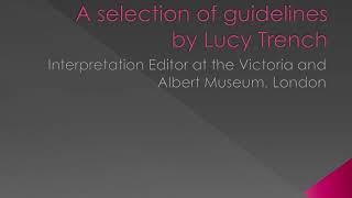 A selection of guidelines by Lucy Trench | ART CURATORSHIP | EXHIBITION | Citaliarestauro.com