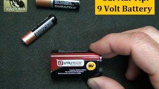 Survival Tip: 9 Volt Battery into AAA Use