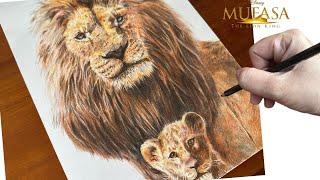 How I Draw Lion King Tutorial| Coloured Pencil Art #lion #disney #lionking  #simba