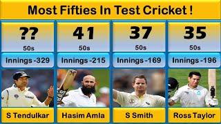 Most Fifties In Test Cricket History !! Top 40 Players !! Mm6 Sports