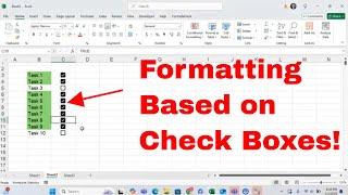 How to Have Conditional Formatting Based on Check Boxes in Microsoft Excel! #howto #excel #tutorial