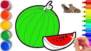 Bolalar uchun Tarvuz rasm chizish/Drawing Watermelon for children/Рисование Арбуз для детей