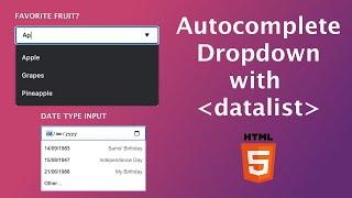 Autocomplete predefined input options dropdown with Datalist - HTML 5