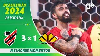 ATHLETICO-PR 3 X 1 CRICIÚMA | MELHORES MOMENTOS | 8ª RODADA BRASILEIRÃO  | ge.globo