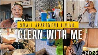 CLEAN WITH ME 2025/ SMALL APARTMENT LIVING/ CLEANING MOTIVATION!/VLOG/DonniceDale'sLivingSpaceVlogs