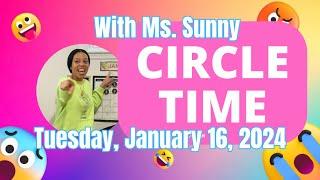 Circle Time for Daycares and Preschools with Miss Sunny | Tuesday, January 16, 2024 | Calendar