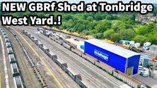 NEW GBRf Maintenance SHED at Tonbridge West plus 360° AERIAL VIEWS of the LOCOS in the YARD..!