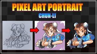 Street Fighter 2 (Chun-Li) - Pixel Art Portrait