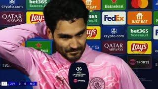 ilkay gündoğan " It Is disappointing " Man City vs juventus Post match interview