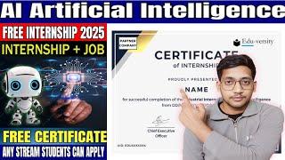 Internship With Job Offer  | Free Artificial Intelligence Internship  | Stipend -Rs. 30,000/- 