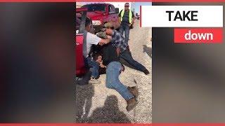 UFC star Stephan Bonnar pinned to the ground and arrested for DUI | SWNS TV