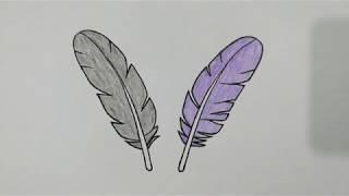 How To Draw Feather Step by Step l Easy Feather Drawing