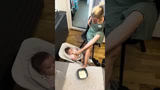 Hands-Free Baby Feeding Challenge: Food prep and Feeding with Legs!