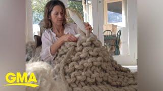 Giant knitting art helped mom overcome depression and grief l GMA