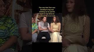 Tom puts his hand on Zendaya's leg cuz she was shaking || tomxzendaya3