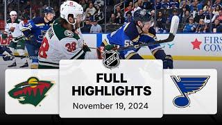 NHL Highlights | Wild vs. Blues - November 19, 2024