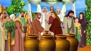 Jesus Turns Water into Wine In The Wedding At Cana ( Bible Cartoon stories for kids in German )