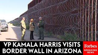 BREAKING NEWS: Kamala Harris Tours The U.S.-Mexico Border Wall In Douglas, Arizona