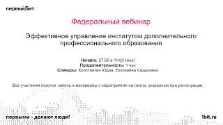 Эффективное управление институтом дополнительного профессионального образования