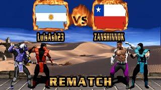 Ultimate Mortal Kombat 3 - LuisAsh23 (ARG) VS (CHL) ZANSHINNOK [umk3] [Fightcade] [Rematch]