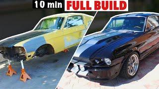 10 min FULL BUILD 1967 Mustang Fastback Shelby GT500 Replica Tribute Project Build