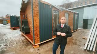 Модульная баня в стиле Barn House от Альфа Строй