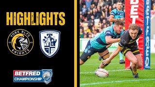 HIGHLIGHTS | York Knights 16 Featherstone Rovers 6 | Betfred Championship Round 26