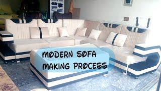 modern sofa making process.manufacturing corner sofa set for living room