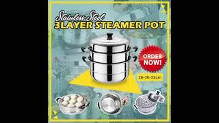 3 Layer Stainless Steel Multifunctional Steamer Pot