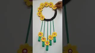 Beautiful Easy paper flower Wall Hanging Craft #diy #shorts  #youtubeshorts #wallhanging #craft