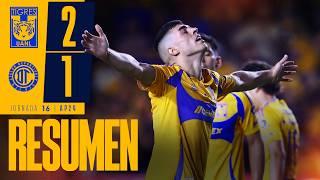  Resumen Liga MX | Tigres 2-1 Toluca | Jornada 16 | Apertura 2024