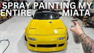 SPRAY PAINTING My Wrecked Miata!?