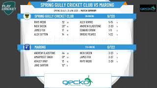 Spring Gully Cricket Club v Marong