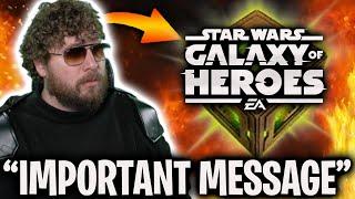 SWGOH Devs Have an "Important Message" + Have They Gone Mad with This New Feature?