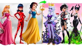 If Ariel, Ladybug & Snow White Were Disney Villains | Style wow