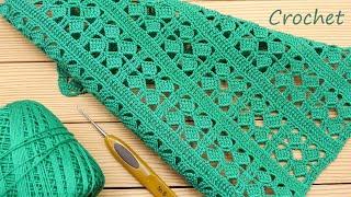 Интересный УЗОР КРЮЧКОМ очень простое ВЯЗАНИЕ для начинающих SUPER EASY Pattern Crochet