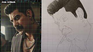 Marco Movie Cyrus Drawing / Hair Drawing / Grid method / Arun ArtBook