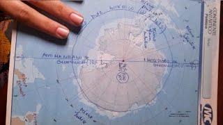 ¿Cómo ubicar Océanos, Continentes, Círculo Polar, Polo sur y Meridianos en el mapa de la Antartida?