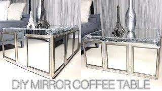 ($20) DIY MIRRORED COFFEE TABLE!! MADE OUT OF CARDBOARD!! DOLLAR TREE DIY