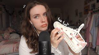ASMR | Tapping on Shoes with Whispers (and some mouth sounds)