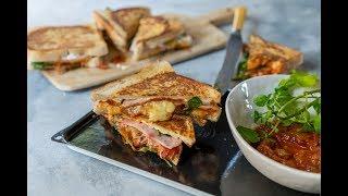 Pan-Toasted Ham, Cheese and Tomato Sarmie