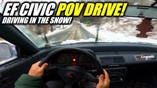 EF Civic POV Drive - Winter Has Finally Arrived!