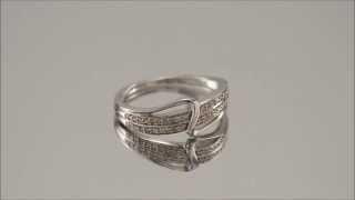 9ct White Gold 15pt Diamond Triple Row Swirl Ring - D6321