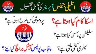 What Is Intelligence Operator In Punjab Police Special Branch Jobs • Duty Salary Rank Promotion •