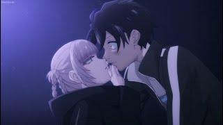 Kou accidentally pushes Nazuna on his bed and she teases a kiss ~ Call of the Night ep12
