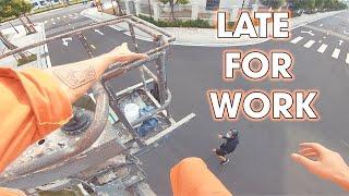 WORKER MAN LATE FOR WORK (Epic Parkour POV Chase) | Highnoy