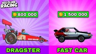 Hill Climb Racing : FAST CAR vs DRAGSTER - FASTEST CAR'S COMPARISON