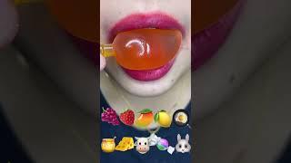 asmr SWEET CUTE MANGO DRINK MELON CANDY WATER JELLY  eating sounds #shorts